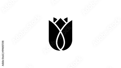 Minimalist floral logo design with elegant tulip icon in linear style