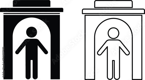 Gender neutral restroom signs, inclusive bathroom symbols, modern restroom icons Vector