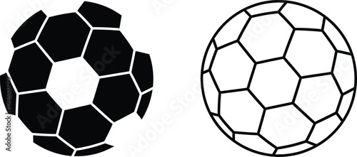 Black and white soccer ball design illustration vector art graphic Vector
