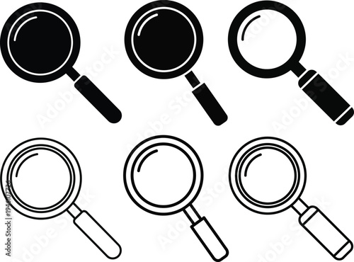 Magnifying glasses, magnifying glass, magnifying glasses set, magnifying glasses illustration, Vector