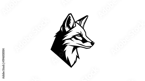 Monochrome wolf head silhouette design for modern logos