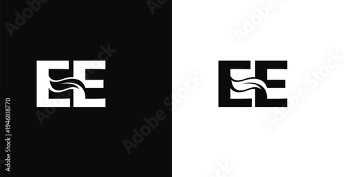 Elegant EE letter monogram logo vector
