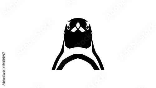 Bold silhouette of a bird with intricate details on a minimalist background