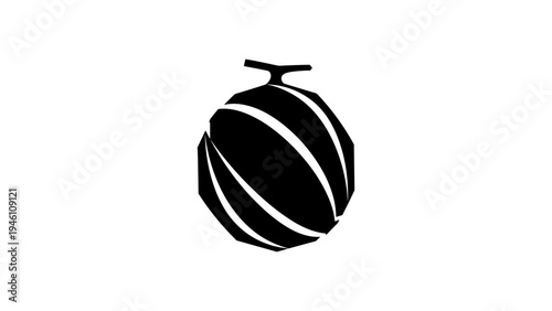 Elegant black and white beetle silhouette on white background