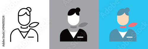 シンプルなキャビンアテンダントのアイコン