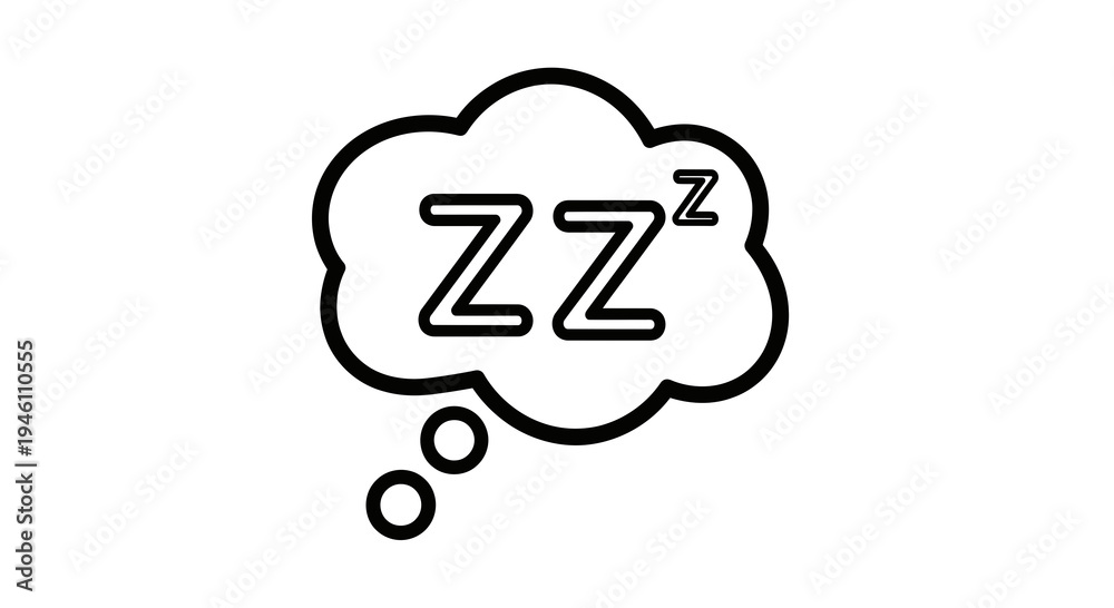 Obraz premium Sleep Zzz Thought Bubble Vector Illustration Graphic Icon for Rest and Dreams