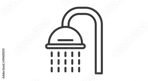 Shower Head Icon Vector Illustration Minimalist Design for Bathroom and Hygiene Concepts