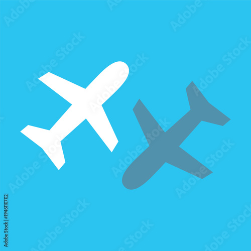 シンプルな飛行機乗り継ぎのアイコン