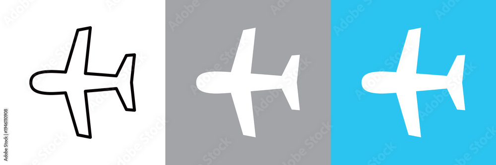 Obraz premium 飛行機アイコンの編集可能なベクターデザイン