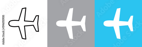 飛行機アイコンの編集可能なベクターデザイン