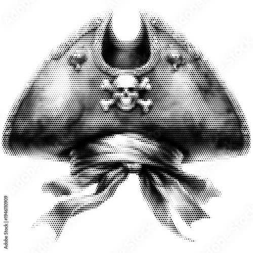 Pirate hat vintage y2k halftone art, classic tricorne hat with skull and crossbones stipple brutalist retro vector png with transparent background, bold 2000s aesthetic photocopy effect tattoo