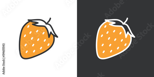 フルーツのいちごベクターアイコン