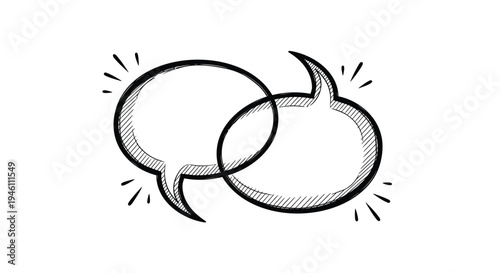 Set of 2 speech bubbles vector icons