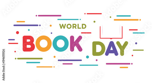World Book Day colorful typography vector