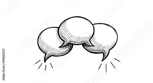 Set of 3 speech bubbles vector illustration