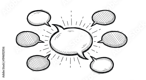 Set of 7 speech bubbles vector