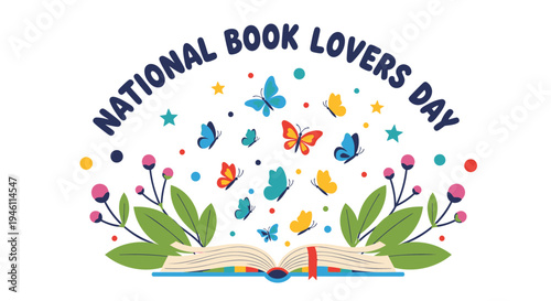 National Book Lovers Day vector illustration