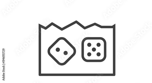 Two Dice in a Paper Bag Vector Illustration, Gambling and Chance Concept, Graphic Resource for Games and Luck Themes