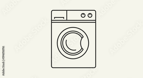 Washing machine vector illustration, clean laundry appliance, household chore icon, modern home appliance graphic, domestic utility symbol