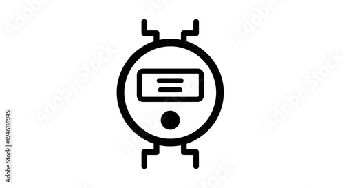 Water Meter Icon Vector Illustration, Simple Line Art Symbol for Utility and Consumption Tracking, Clean Design for Web and App Interface