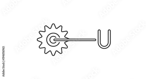 Western Spur Vector Icon Graphic, Minimalist Line Art for Cowboy Culture and Equestrian Design