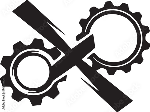 Broken Gear Icon: Concept of System Failure and Industrial Disruption