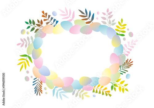 Happy Easter vector illustration. Colorful easter eggs composition