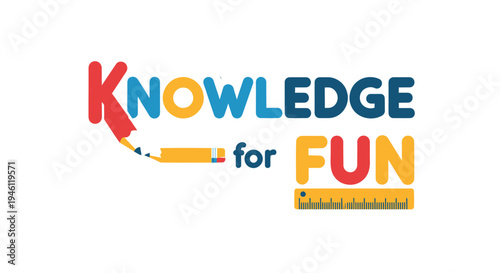 Colorful education logo with text 'Knowledge for Fun'