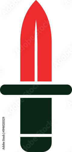Red and Green Spear Symbol on White Background
