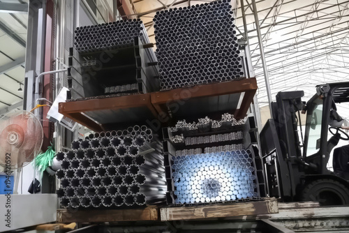 stacked corners and tube squares made of aluminum storage and tr