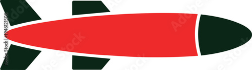 Free Download Red Rocket with Black and Green Fins Isolated Vector Illustration - GFXLoad