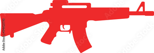Red Rifle Graphic Illustration Isolated Background