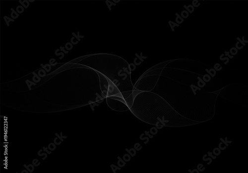 Elegant monochrome graphic illustration of a smooth smoky flow for modern digital projects. Eps 10