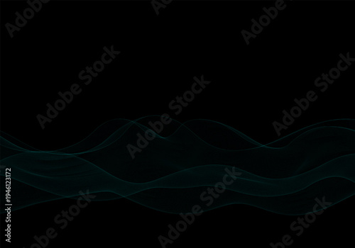 Modern minimalist composition of dynamic green lines for technological design. Eps 10