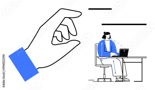 Monitoring concept. Monitoring productivity and employee activity through advanced tools and technologies. Monitoring as a workplace efficiency enhancer. For office setups, analytics, HR, tech