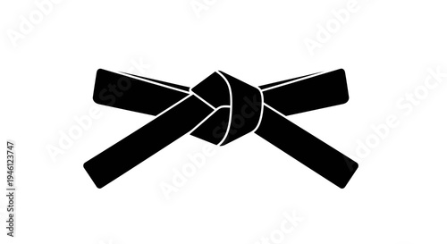 Black Belt Vector Illustration, Martial Arts Graphic, Sport Design, Training Symbol