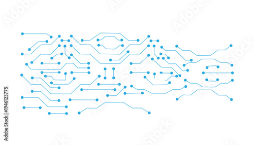 Circuit Board Electronics Digital Technology Banner Blue. Central Computer Processors CPU Concept. Motherboard Digital Chip.