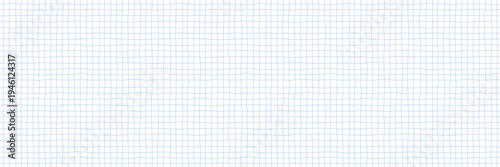Grid Line Hand Drawn Pattern. Notebook Paper Checkered Texture. School Background with Blue and White Doodle Squares. Y2K Sketchy Hand Drawn Line Bg.