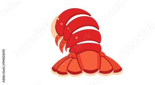 lobster tail illustration, vector graphic, seafood design, culinary art, isolated element