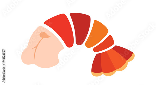 Shrimp Vector Illustration, Flat Design, Seafood Icon, Culinary Graphic for Menu, Healthy Eating