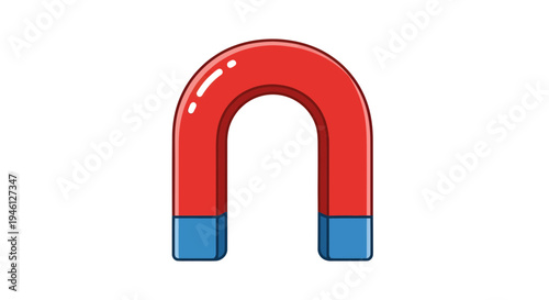 Magnet Vector Illustration, Flat Design, Attracting, Magnetic Force Concept, Isolated Image