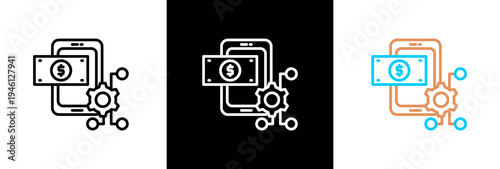 Fintech on white and black background
