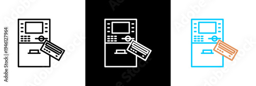 Atm Machine on white and black background