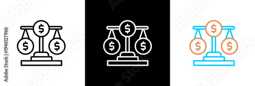 Balance on white and black background