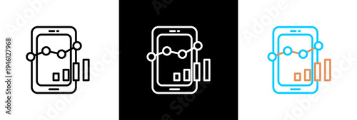 Analytics on white and black background