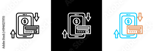 Mobile Paiment on white and black background