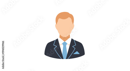 Male avatar icon in professional business suit