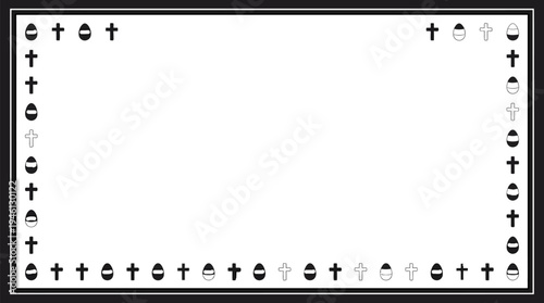 Holy Week Program Vector Template, Easter Religious Event Frame Border, Christian Celebration Design, Church Announcement Graphic, Religious Service Decoration, Easter Event Promotion Banner