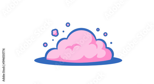 Pink cloud vector illustration, flat design, for weather, nature, and dreamy concepts.