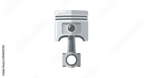 Piston illustration, vector style graphic, engine component, mechanical design, automotive industry.